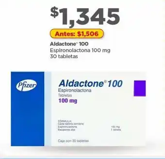 Bodega Aurrerá Aldactone 100 mg c/30 tabs oferta