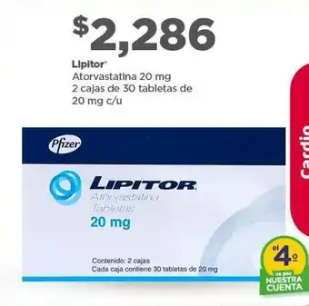 Lipitor atorvastatina 20mg 30 tabletas