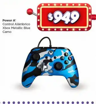 Bodega Aurrerá Power a control alámbrico xbox metallic blue camo oferta