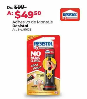 Adhesivo de montaje resistol