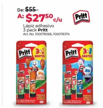 Office Depot Lapiz adhesivo 3 pack pritt oferta