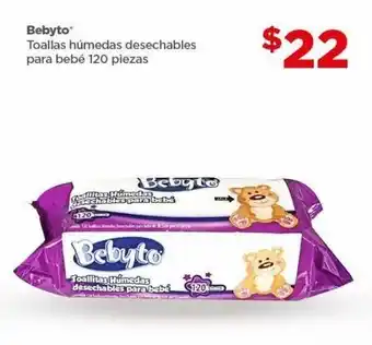 Bodega Aurrerá Toallas húmedas desechables para bebé bebyto 120pz oferta