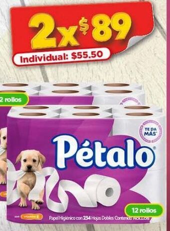 Bodega Aurrerá Papel higiénico pétalo oferta