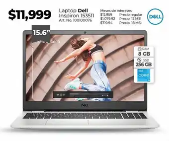 Laptop dell inspiron 153511
