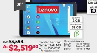 Office Depot Tablet lenovo smart tab m8 oferta