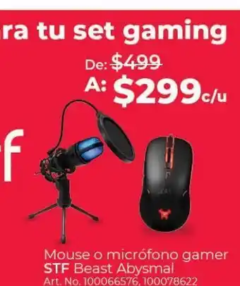 Office Depot Mouse o microfono gamer stf beast abysmal oferta