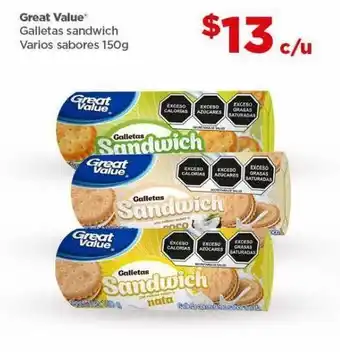 Bodega Aurrerá Galletas sandiwich great value 150g oferta