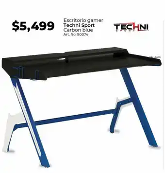 Office Depot Escritorio gamer techni sport carbon blue oferta