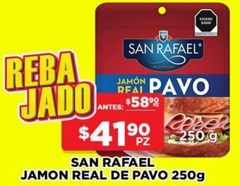 HEB San Rafael Jamon Real de Pavo 250g oferta