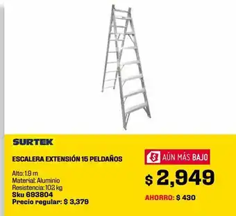 Sodimac Homecenter Escalera convertible 15 escalones oferta