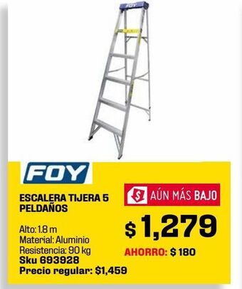 Sodimac Homecenter Escalera tijera aluminio 5 escalones oferta