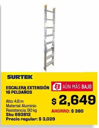 Sodimac Homecenter Escalera extensión 16 escalones oferta