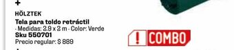Sodimac Homecenter Tela verde para toldo retráctil 290 x 200 cm oferta