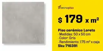 Sodimac Homecenter Piso Cerámico Loreto 50 x50cm oferta