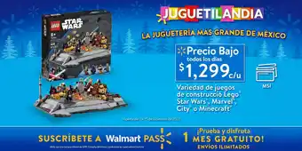 Walmart LEGO Variedad de juegos de construccio Star Wars, Marvel, City o Minecraft oferta
