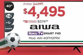 Chedraui Smart tv aiwa roku tv smart fhd 40" oferta