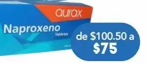 Naproxeno tab 250mg c/30 aurax