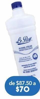 Farmacia San Pablo Le roy alcohol desnaturalizado 70° c/1l oferta