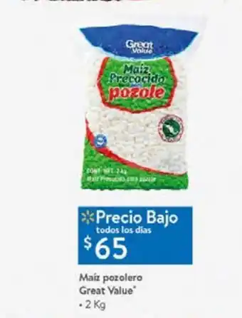 Walmart Maíz pozole great value 2kg oferta