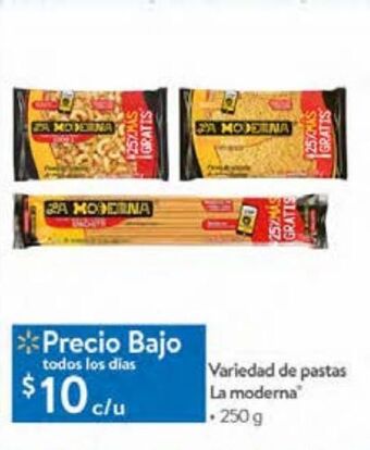 Walmart Variedad de pastas la moderna 250g oferta