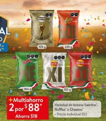 Walmart Variedad de botana sabritas oferta