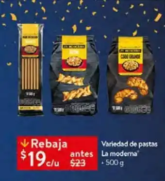 Walmart Variedad de pastas la moderna 500g oferta