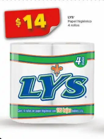 Bodega Aurrerá Papel higiénico lys 4 rollos oferta