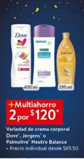 Walmart Crema corporal dove oferta