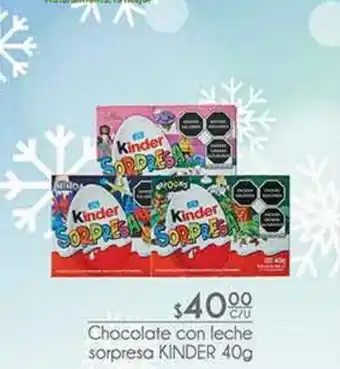 Chocolate con leche sorpresa kinder 40g
