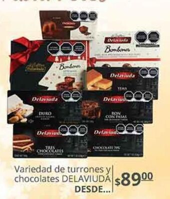 La Comer Variedad de turrones y chocolates delaviuda oferta