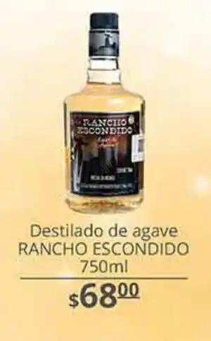 Destilado de agave rancho escondido 750ml