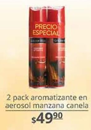 La Comer 2 pack aromatizante en aerosol manzana canela oferta