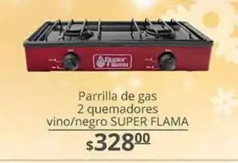 La Comer Parrilla de gas 2 quemadores vino / negro super flama oferta