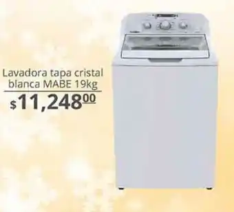 La Comer Lavadora tapa cristal blanca mabe 19kg oferta