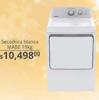 La Comer Secadora blanca mabe 19kg oferta