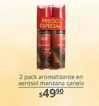 La Comer 2 pack aromatizante en aerosol manzana canela golden hills oferta