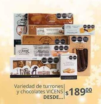 La Comer Variedad de turrones y chocolates vicens oferta