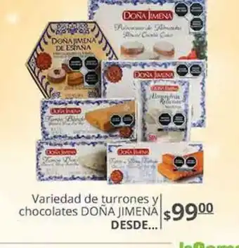La Comer Variedad de turrones y chocolates doña jimena oferta