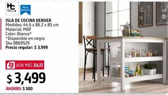 Sodimac Homecenter Isla cocina denver xl blanca oferta
