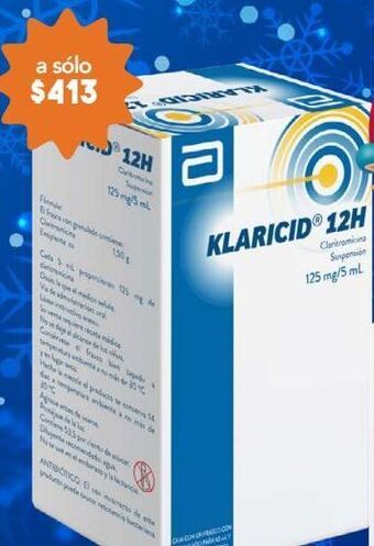 Klaricid 12h pediátrica 60 ml suspensión frasco dosificador