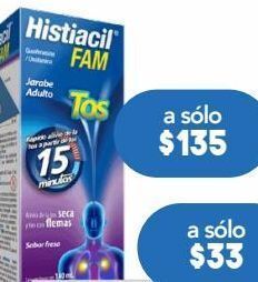 Farmacia San Pablo Histiacil fam adulto para tos seca y con flemas jarabe sabor fresa 140 ml oferta