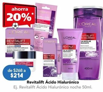 Farmacia San Pablo L´oreal revitalift crema facial de noche con ácido hialurónico 50 ml oferta
