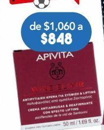 Apivita wine elixir crema orgánica antiarrugas efecto lifting de textura ligera 50 ml