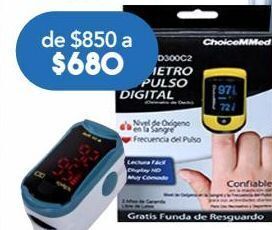 Farmacia San Pablo Choicemmed oxímetro de pulso digital (dedo) + funda de resguardo mod: md300c2 oferta