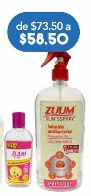 Farmacia San Pablo Zuum klin sspray solución antibacterial 0.480 ml oferta