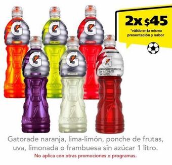 Gatorade bebida sabor frambuesa, con electrolitos 1 l