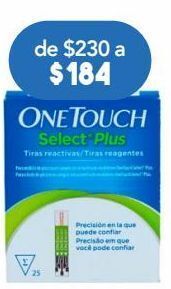 One touch select plus tiras reactivas 25 piezas