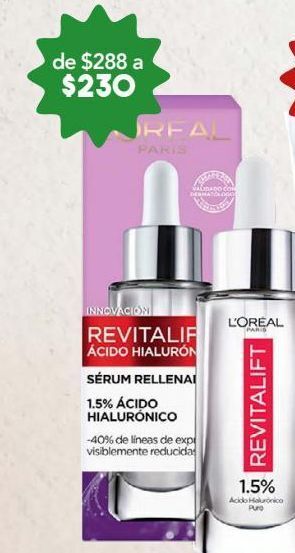 Farmacia San Pablo L´oreal sérum rellenador revitalift ácido hialurónico 30 ml oferta