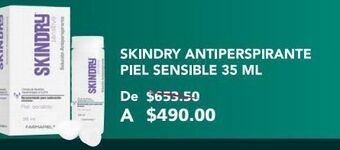 Farmacia San Pablo Skindry sensitive solución antitranspirante para piel sensible, sudoración excesiva 35 ml oferta