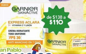 Farmacia San Pablo Garnier crema facial skin active express aclara 50 ml oferta